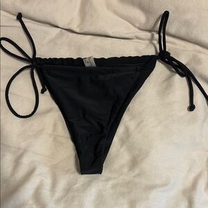 Women's Black Tie-Side Bikini Bottom